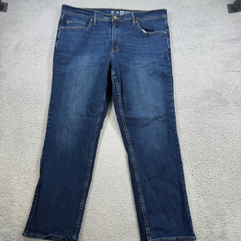 Devil Dog Mens Jeans 40x30 Dark‎ Wash Straight Leg Denim Pants